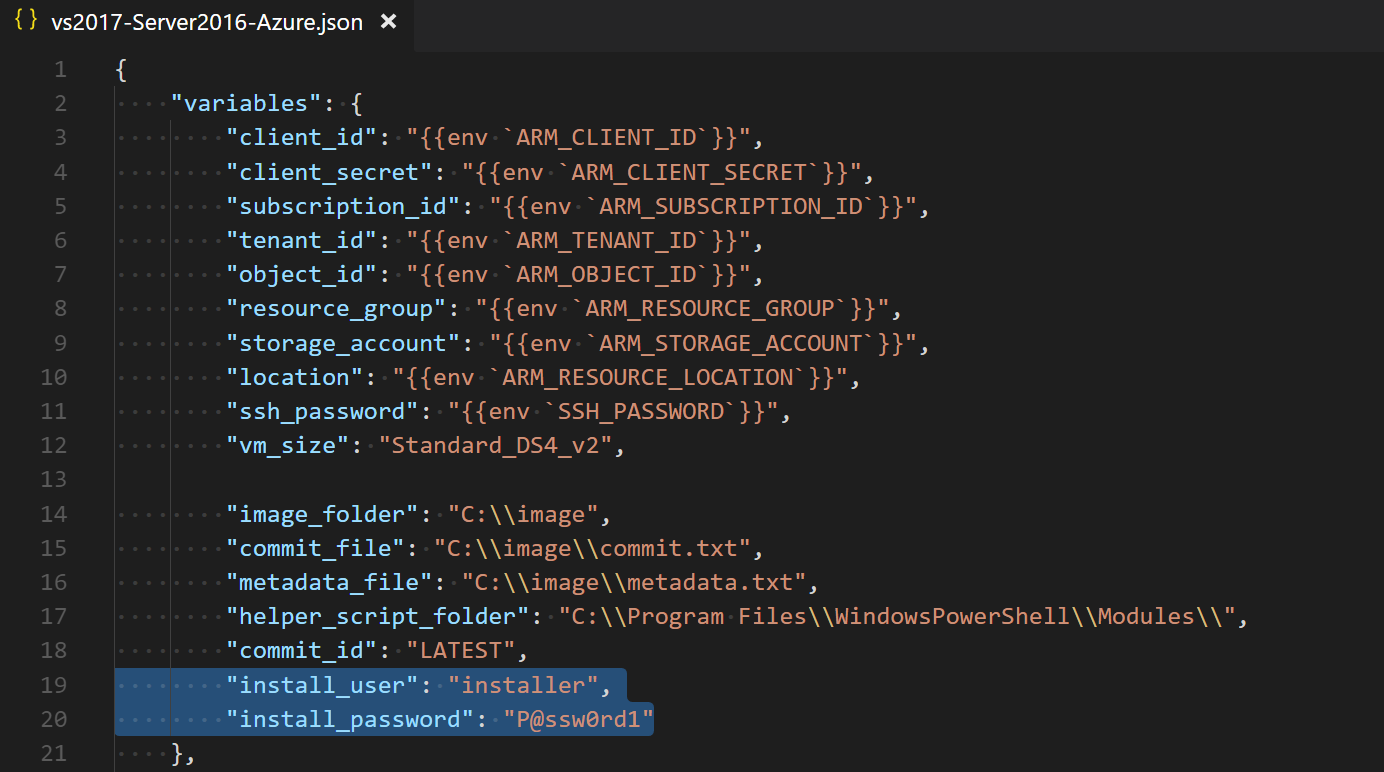 VM credentials screenshot VM credentials screenshot